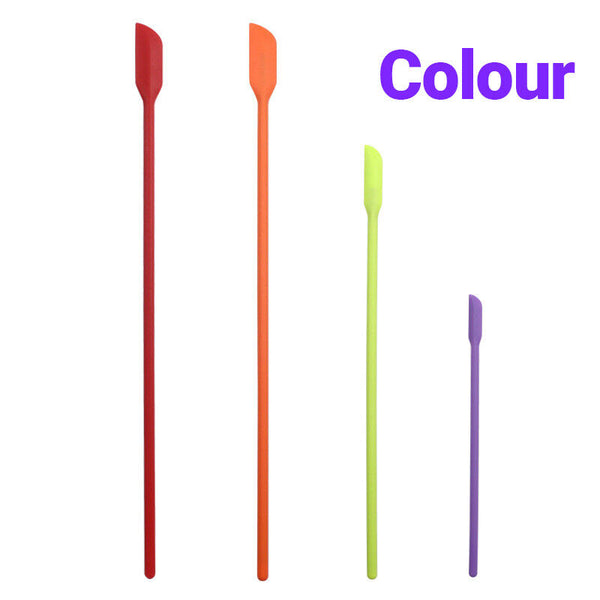 4x Silicone Mini Spatula Jar Scraper Scoop Tip Long Spatula Cosmetic Bottle B8A3