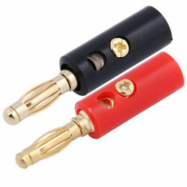 BlackRed Connector 4mm Gold Plated Banana Audio Speaker Plugs Connector