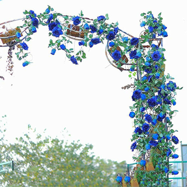 2.4M Artificial Silk Rose Flowers Fake Vine Ivy Hanging Garland Floral Wedding