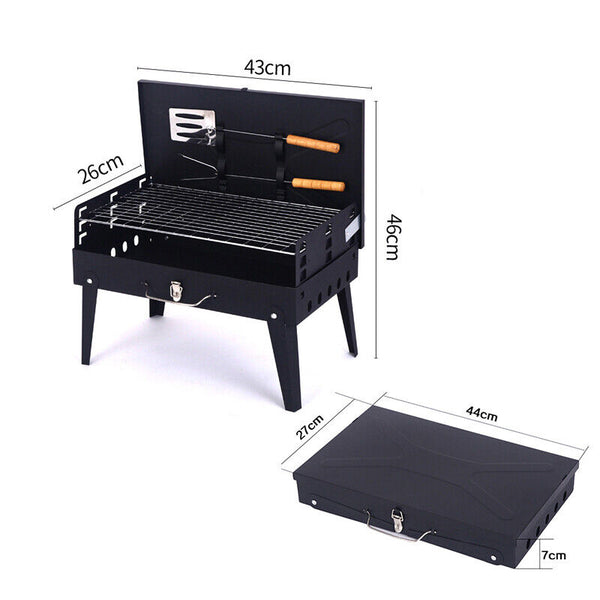 Foldable BBQ Charcoal Grill Portable Outdoor Hibachi Camping Barbecue Large Set