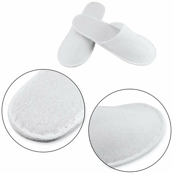 20 Pairs SPA HOTEL GUEST SLIPPERS CLOSED TOE DISPOSABLE TERRY STYLE LINEN HOUSE