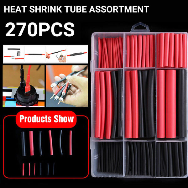 Heat Shrink Tubing Tube Assortment Wire Cable Insulation Sleeving Kit 270 pcs AU - Lets Party