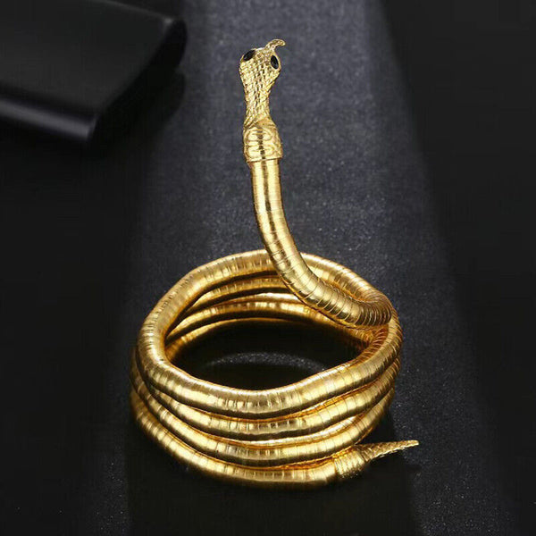 Adjustable Punk Snake Choker Necklace & Flexible Wrap Bracelet Collar Setllar AU