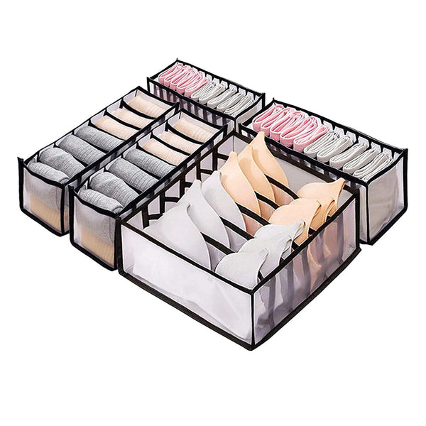 Mesh Storage Bag Divider Clothes Organizer Underwear Sock Jeans Drawer Foldable - Lets Party