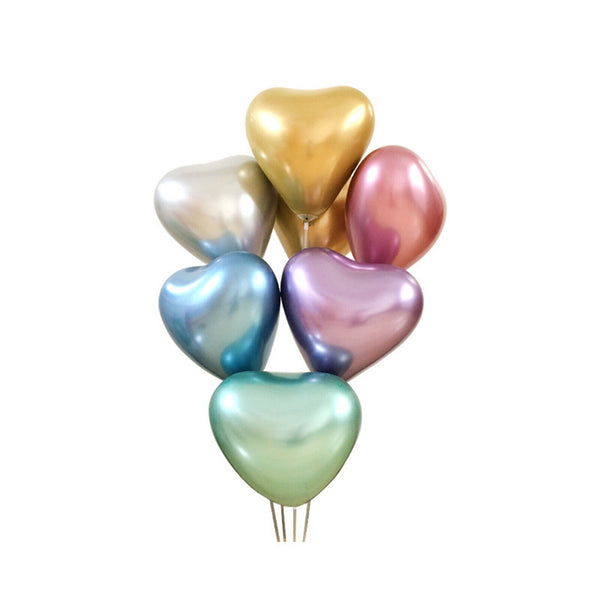 50/100x Mixed Colour Metal Balloons Heart Wedding Birthday Party Helium Balloon