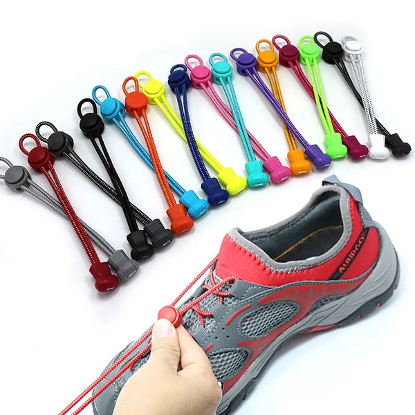 No Tie Shoe Laces Elastic Lock Lace System Lock Sports Shoelaces Runners Trainer - Lets Party