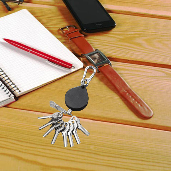 Heart Retractable Key Chain Heavy Duty ID Card Clip Lanyard Extendable Keychain - Lets Party