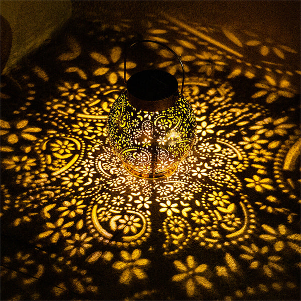2PCS Solar Powered LED Morrocan Lantern Hanging Outdoor Garden Lamp Light Adorn