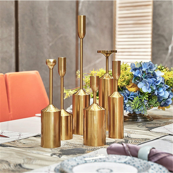 6PCS Wine Cabinet Table Candlestick Partition Wedding Party Props Decoration
