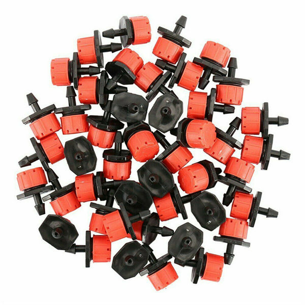 100x Adjustable Irrigation Micro Flow Dripper Drip Head Garden Hose Sprinklers