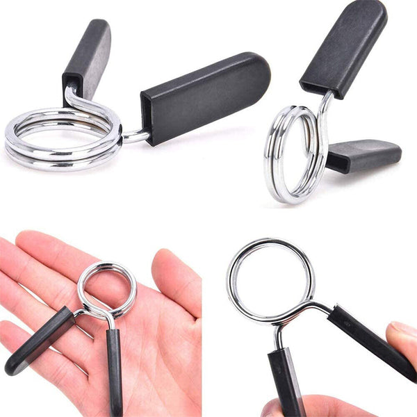 2X 25mm Barbell Dumbbell Lock Clamps Spring Collar Gym Weight Bar Lift Clips AU