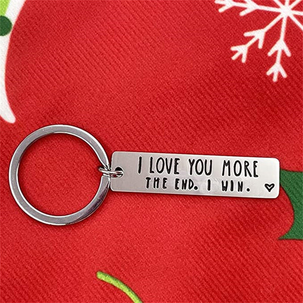 I Love You More The End I Win Stainless Steel Couple Keyring Keychain Gift Funny