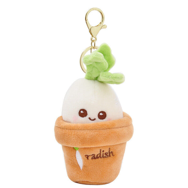 Lifelike Plants Potted Radish Stuffed Plush Toys Cartoon Plants Kid Keychain AU