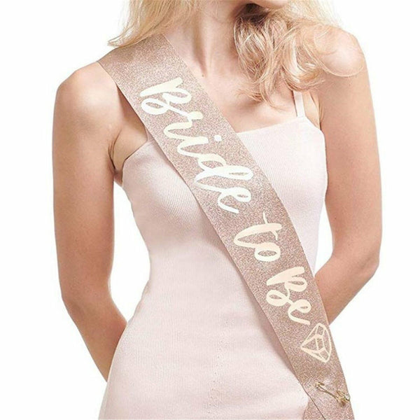 Bride To Be Hen Sash Veil Tiara Hens Night Bridal Shower Accessories Glitter