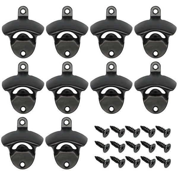 5PCS Black Zinc Alloy Wall Mounted Bottle Opener Beer Bar Man Cave Decor Gift AU