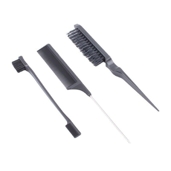 3 Pcs Slick Brush Set Bristle Hair Brush Teasing Comb Edge Hair Brush Grooming