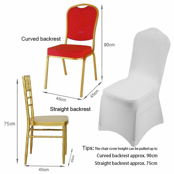 50x Golden Chair Covers Full Seat Cover Spandex Elastic Stretch Banquet Wedding