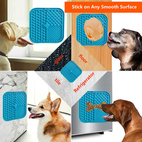 Silicone Dog Pet Lick Mat Pad Boredom Buster Slow Feeder Bath Grooming Helper AU