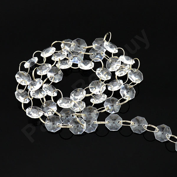 9x 1M Acrylic Bead Curtain Crystal Chandelier Diamond Hanging Party Wedding Deco