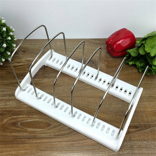 Adjustable Kitchen Bakeware Organiser Rack Baking Tray Cutting Board Lid Storage