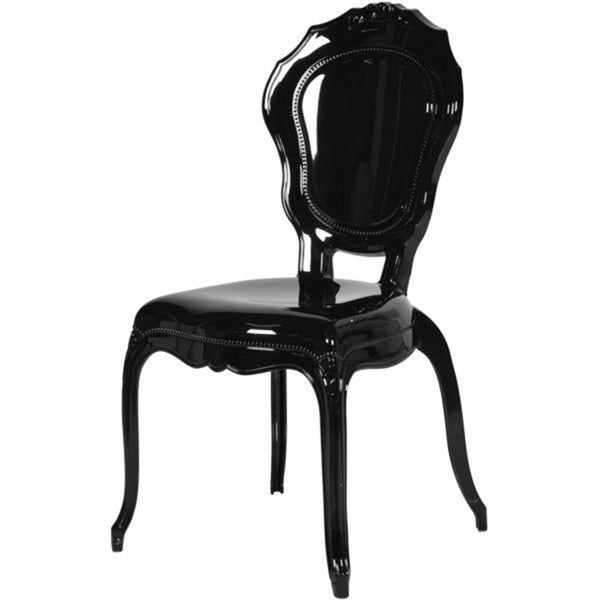 1x Acrylic Transparent Black Ghost Chair Devil Chairs Stackable Wedding Party Ev