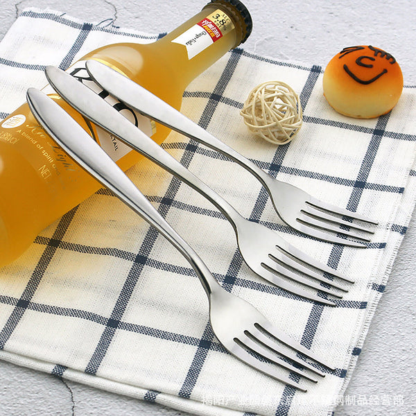 12PCS Stainless Steel Dinner Thick Forks 19.5cm Kitchen Tableware Cutlery Glossy