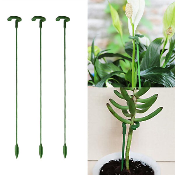 10X Garden Single Stem Support Ring Plants Flower Support Stake Fiberglass Green