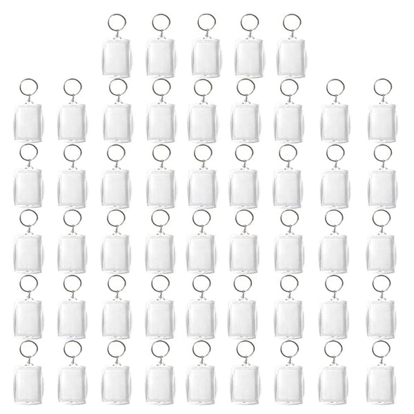 5pcs Clear Acrylic Blank Photo Picture Frame Key Ring Keychain Keyring Gift AUS