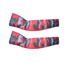 Camouflage Red Cooling Sport Arm Stretch Sleeves Sun UV Protection Covers Cycling Golf Unisex