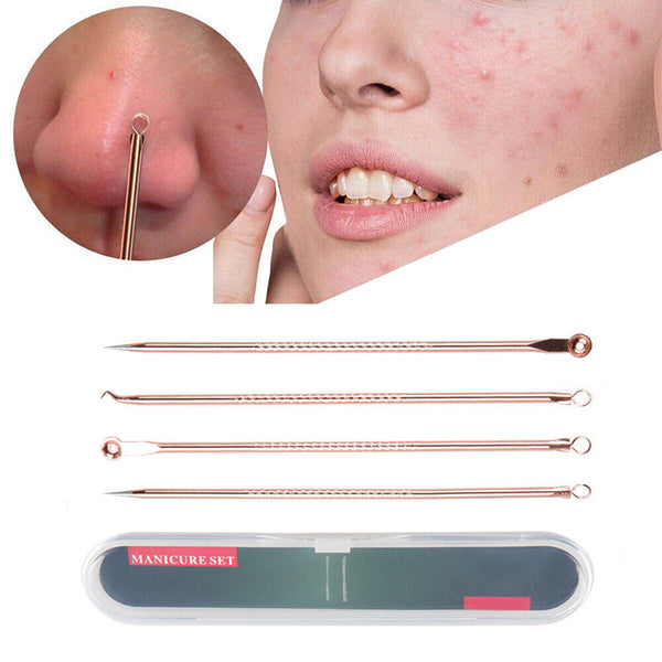4pc Blackhead Remover Propper Tool Pimple Pore Blemish Comedone Acne Cleaner Kit