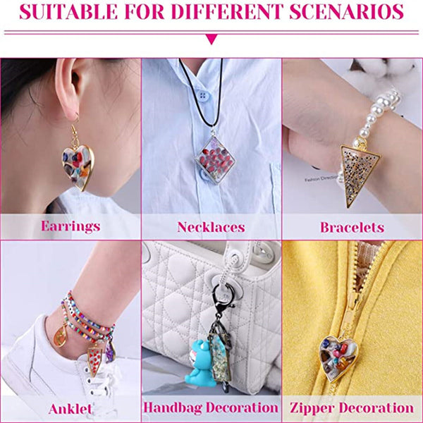 30-300X/set Open Bezel Pendants Charm Resin Molds for Jewelry Findings DIY Frame