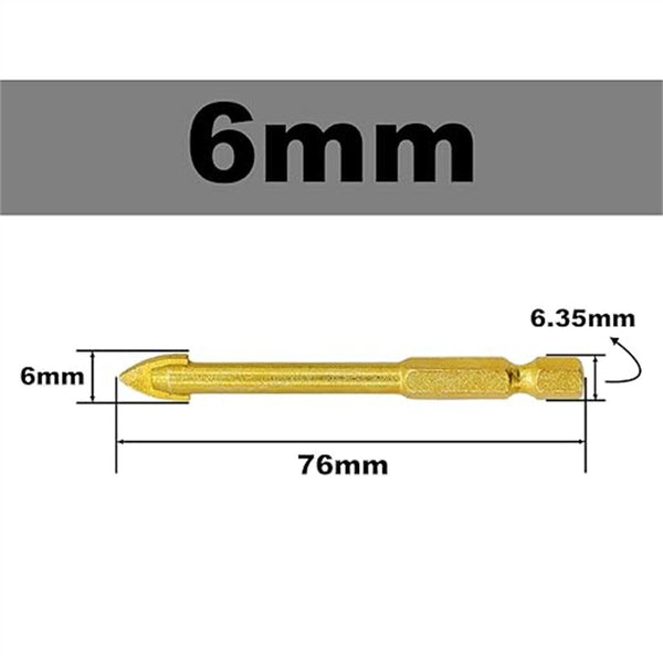 10PCS Titanium Ceramic Tile Glass Drill Bit Tungsten Carbide Cross Spear Head AU