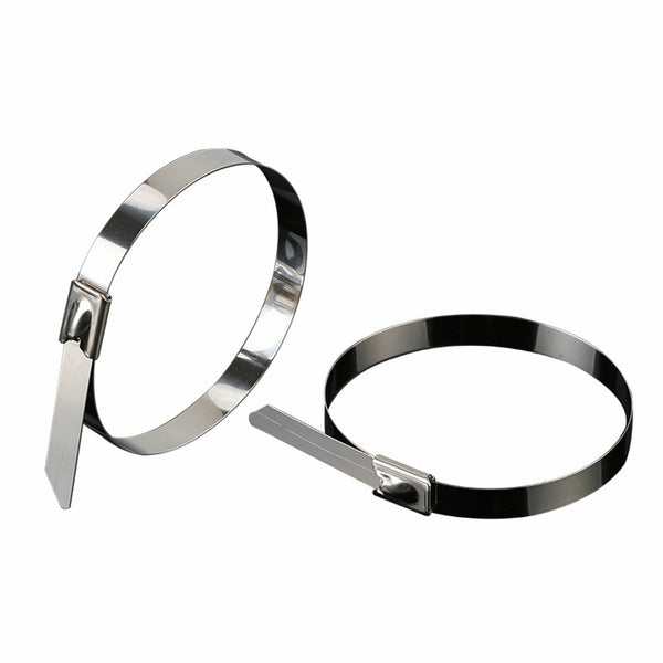 100X Stainless Steel Cable Ties SS304 Marine Grade Zip Strap Locking Wrap 3 Size