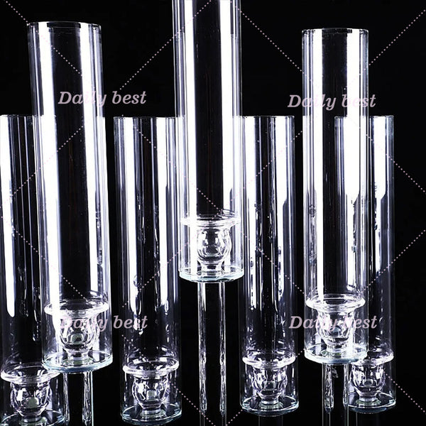 7 Heads 90cm Clear recetangle Cyrstal Glass Mirror Candelabra Candlestick Stand
