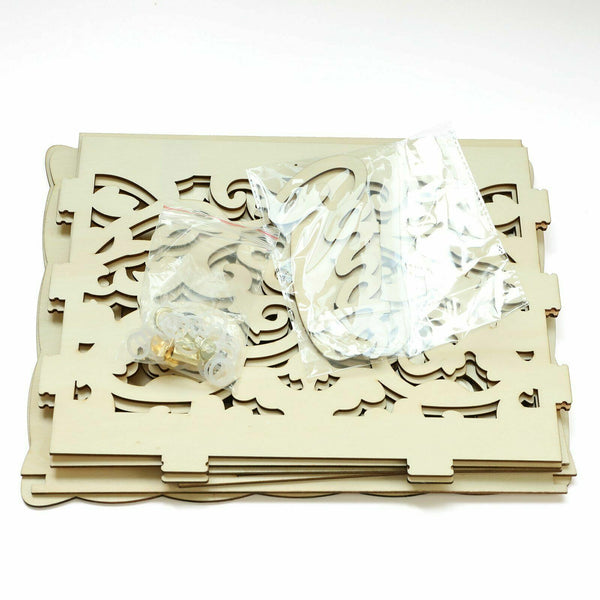 Au Wishing Well Card Box Decorative Wood Carved Wedding Engagement Party Rustic