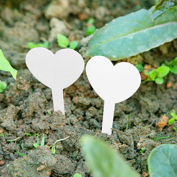 Up to 200X Heart-Shaped Plant Labels Flexible Plastic Garden Tag Nursey Seeding