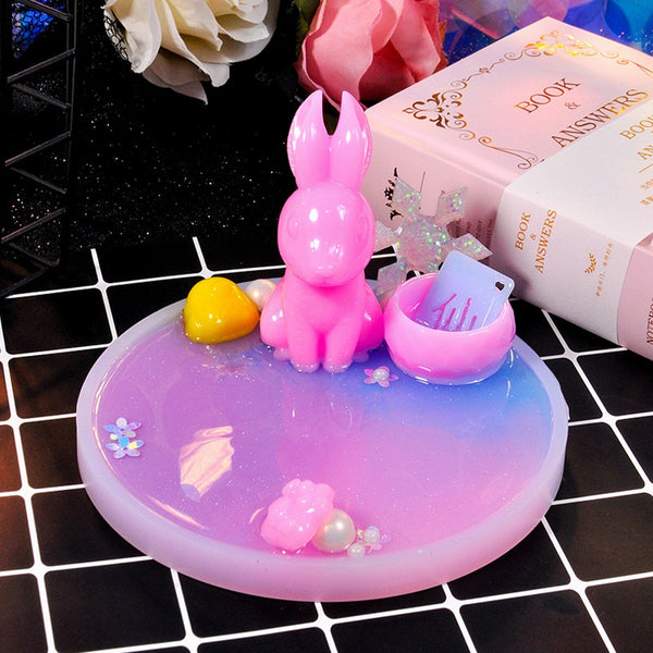 4x Coaster Cup Mat Mold Round Silicone Mould Tool Craft DIY Epoxy Resin Casting