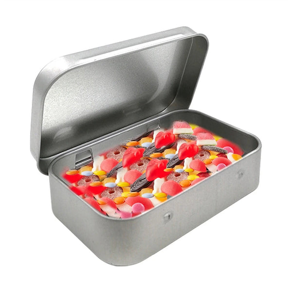 12PCS Container Blank Portable Small Storage Container Case Metal Hinged Tin Box