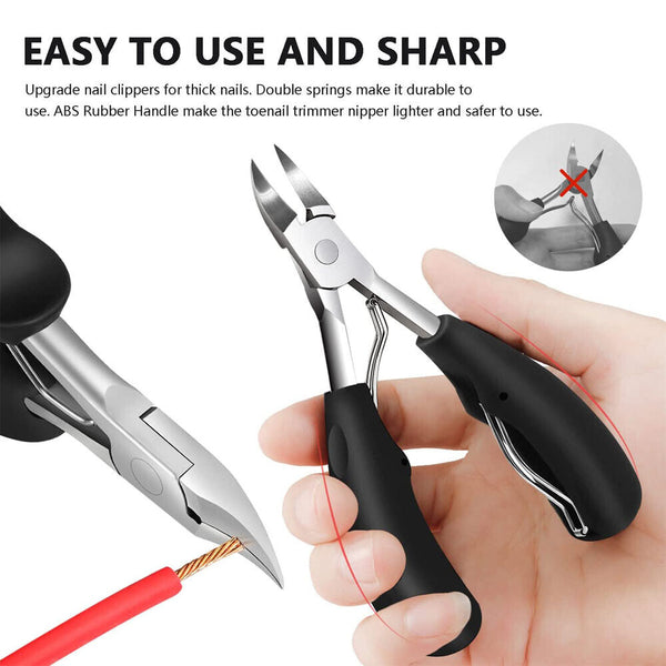 Blue Toe Nail Cutter Clipper Nipper Chiropody Fungus Ingrown Scissors Tool Heavy Duty - Lets Party