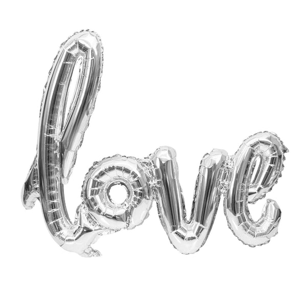 45cm HEART 102cm JUMBO LOVE Foil Balloon Balloons Script Wedding Party Decor - Lets Party