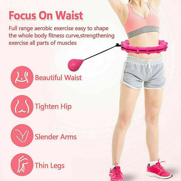 24 Knots Purple Smart Hula Hoop Fitness Detachable Hoops Weight AU Stock Hoola Hoops - Lets Party