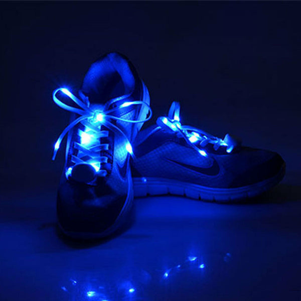 LED Flash Luminous Shoe Laces Shoelaces Platube Multi 5 Colour Light Up Glow Part - Lets Party
