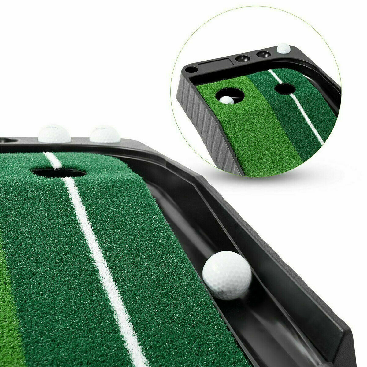 Golf Putting Mat 3M Indoor Outdoor Putter Trainer Golf Practice Mat Auto Return - Lets Party