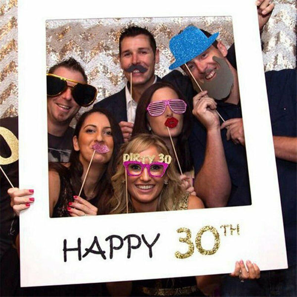 18th 30th 40th Photo Booth Props Picture Frame Wedding Birthday Party Decoration - Lets Party