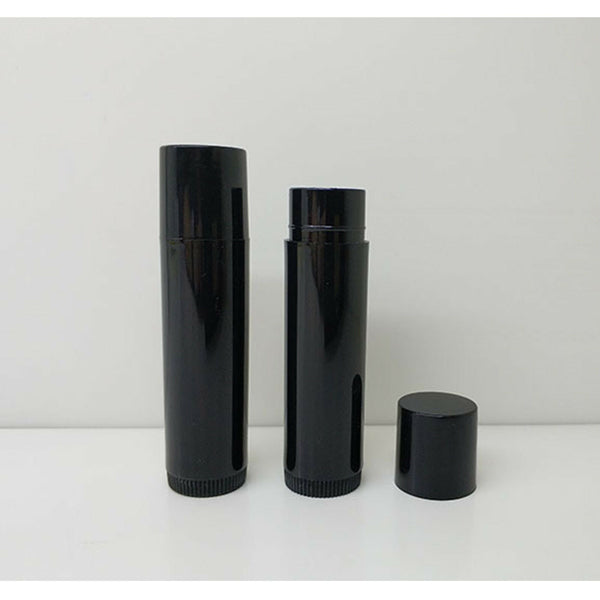 100pcs Empty Black lipstick Plastic Lip Balm Container Tubes Caps 5g DIY Balm - Lets Party