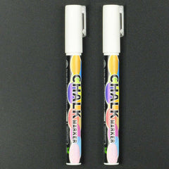 2X3mm Liquid Chalk Marker Pens Dual Nib White LED Writing Board Glass Pen Window