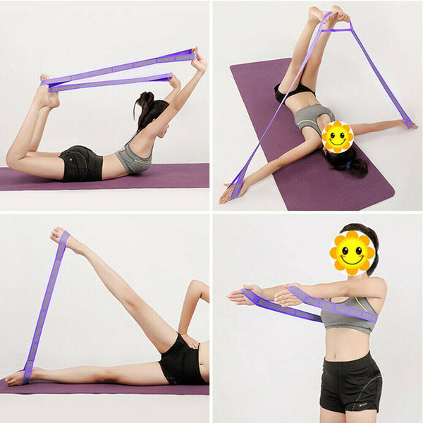9 Segment Yoga Stretch Strap Training Belt Leg Body Fitness Exercise Gym Elastic - Lets Party