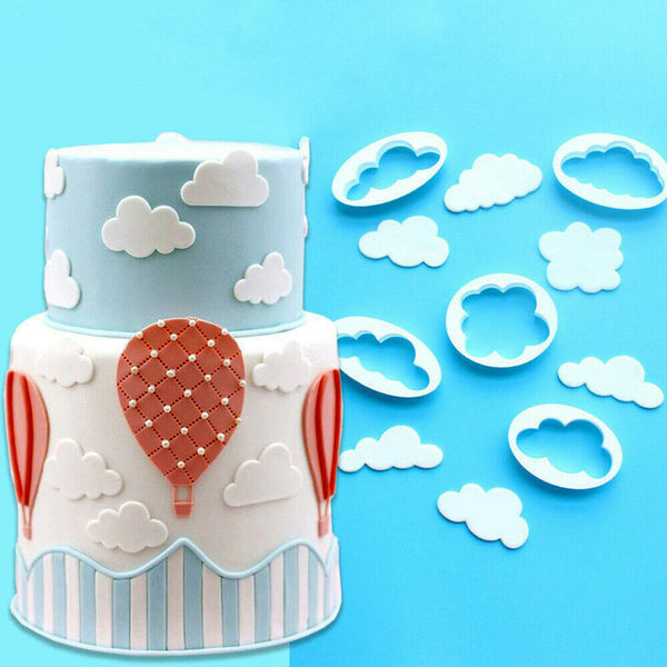 5 Pcs Clouds Cookie Cutters Baking Decorating Mold Fondant Biscuit Cutters Tool - Lets Party