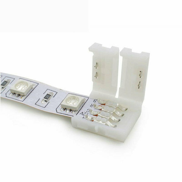 10mm 4 Pin 3528 5050 RGB End Connector Clips for LED Strip lights No Soldering - Lets Party