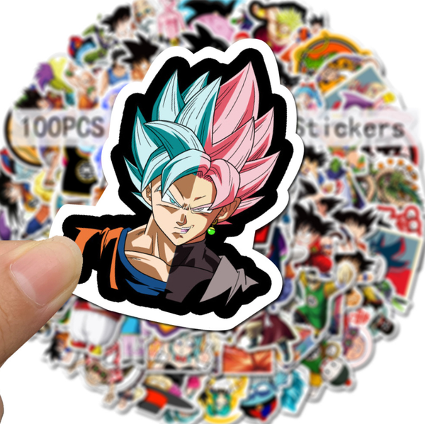 100pcs Dragon Ball Z Stickers Decal Vinyl Book Laptop iPhone Luggage Bottle - Lets Party